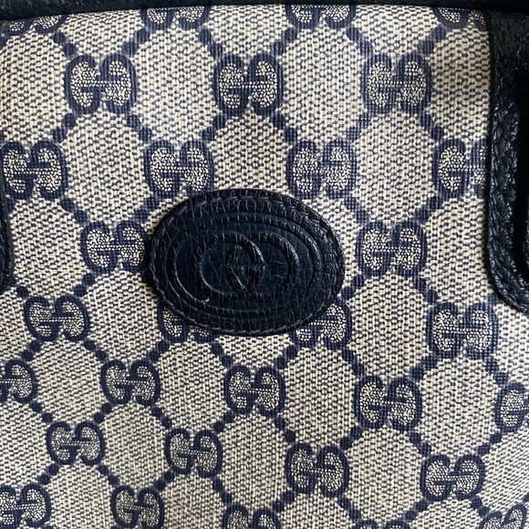 Authentic Gucci GG Web Monogram Design Handbag Matching Wallet - Navy - Picture 3 of 16